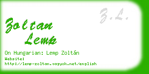 zoltan lemp business card